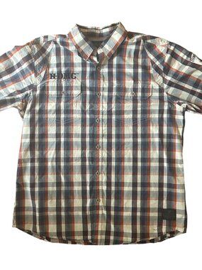 Harley Davidson Plaid Button Front Short Sleeve Shirt Embroidered Size 2XL XXL